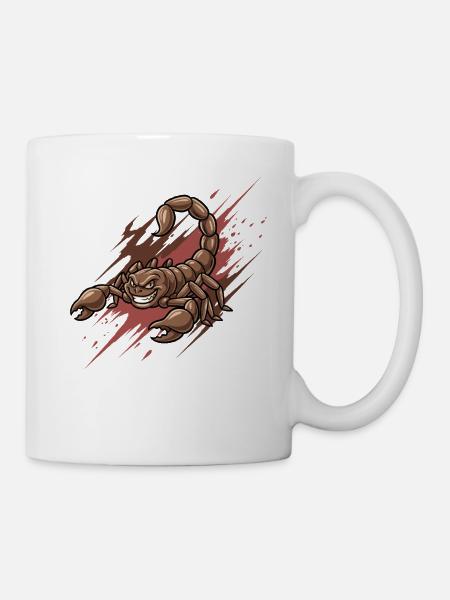 Wütender Skorpion Cartoon - Tasse - Weiß