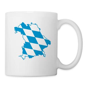 Bavaria map with blue and white diamond pattern - Mug - white - Right