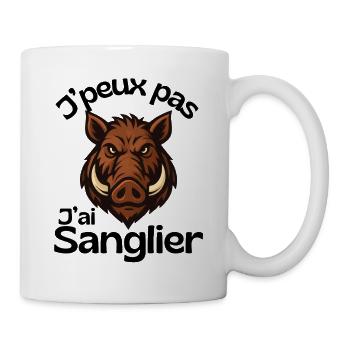 J'peux Pas Sanglier - humour chasse - Mug blanc - blanc - Droite