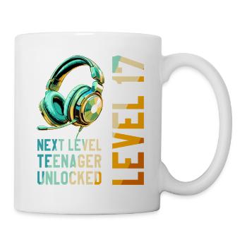 17. Geburtstag Junge Mädchen Teenager Level 17 - Tasse - Weiß - Rechts