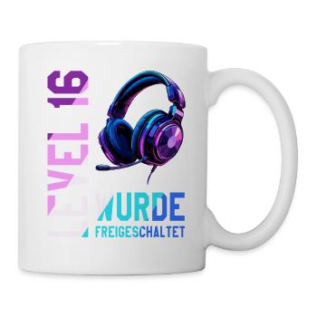 16. Geburtstag Junge Mädchen Teenager Level 16 - Tasse - Weiß - Rechts