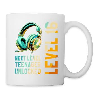 16e anniversaire garçon fille adolescente niveau 16 - Mug blanc - blanc - Droite