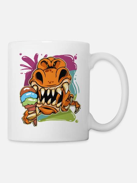 Liebe den T-Rex-Cartoon - Tasse - Weiß