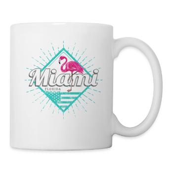 Miami in Florida United States with Flamingo - Mug - white - Right