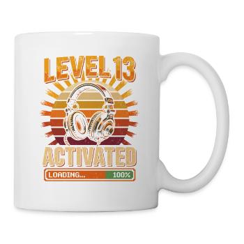 Level 13 Aktiviert Retro-Headset - Tasse - Weiß - Rechts