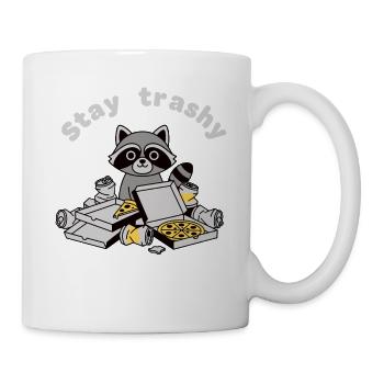 Reste un raton laveur trashy pizza panda trash - Mug blanc - blanc - Droite