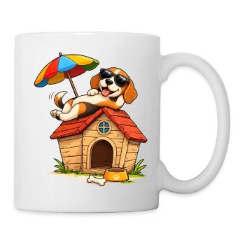 Beagle Holiday Dog Home Fun Design - Mug - white - Right