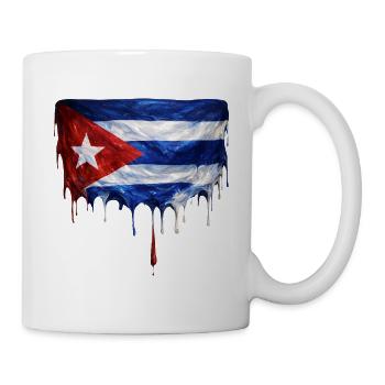 Art de la chute du drapeau cubain - Mug blanc - blanc - Droite