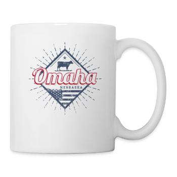 Omaha Stadt Nebraska Vereinigte Staaten Souvenir - Tasse - Weiß - Rechts