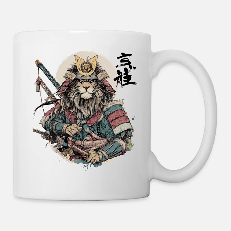 Lion Samurai Armor Warrior - Mug - white