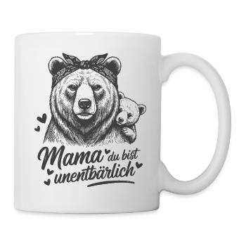 Mama Bär Kind Baby - Mama Du bist unentBÄRlich - Tasse - Weiß - Rechts