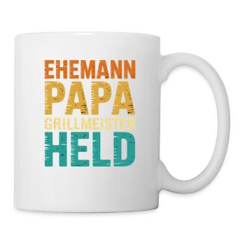Mari Papa Grill Maître Héros Père Retro BBQ - Mug blanc - blanc - Droite