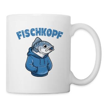  FISCHKOPF Lustiger Angler Spruch Norddeutscher - Tasse - Weiß - Rechts