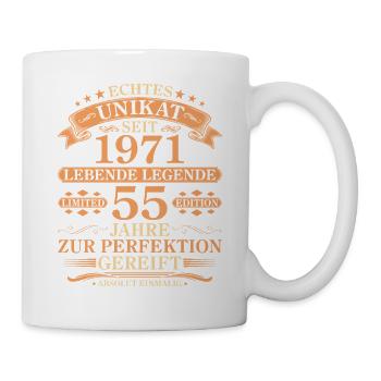Unikat seit 1971 Jahrgang – 55. Geburtstag - Tasse - Weiß - Rechts