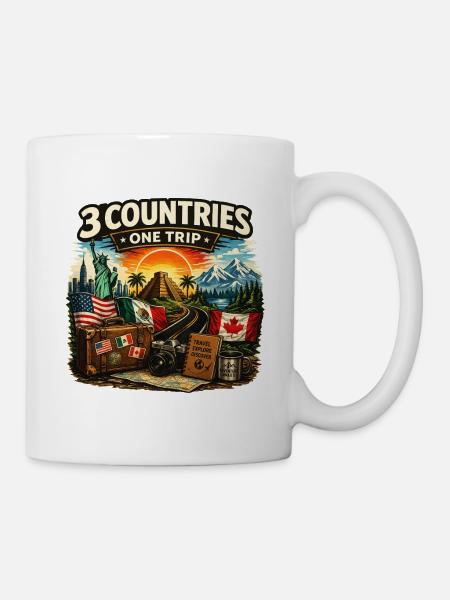 3 Countries 1 Trip 2026 - Tasse - Weiß