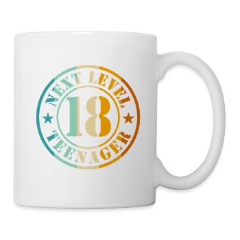 18. Geburtstag Junge Mädchen Teenager Level 18 - Tasse - Weiß - Rechts