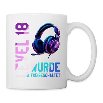 18. Geburtstag Junge Mädchen Teenager Level 18 - Tasse - Weiß - Rechts
