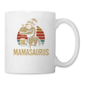 Mamasaurus Mama Mutter Geschenkidee Humor Lustig - Tasse - Weiß - Rechts