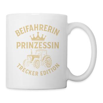 Beifahrerin Prinzessin Trecker Edition lustig - Tasse - Weiß - Rechts