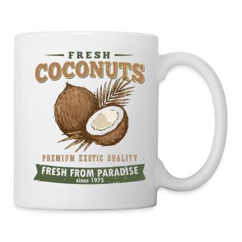 Vintage Kokosnuss Shirt, Tropical Coconut Style - Mug blanc - blanc - Droite