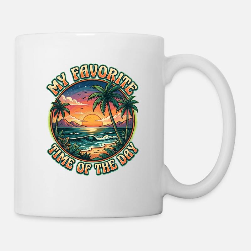 Lieblingszeit am Strand - Tasse - Weiß