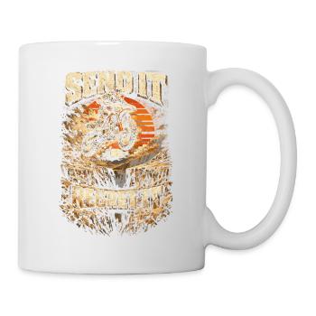 Motocross Dirt Bike Motocross Envoyez-le ou regrettez-le - Mug blanc - blanc - Droite