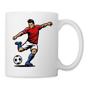 Joueur de football en pleine action - Mug blanc - blanc - Droite