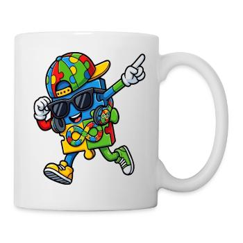 Regenbogenpuzzle-Maskottchen - Tasse - Weiß - Rechts