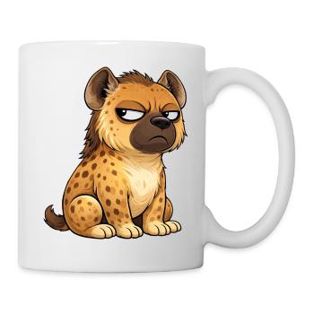 Cute skeptical hyena cartoon funny whimsical - Mug - white - Right