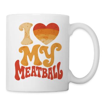 Ich liebe mein Fleischbällchen: Gourmet-Humor - Tasse - Weiß - Rechts