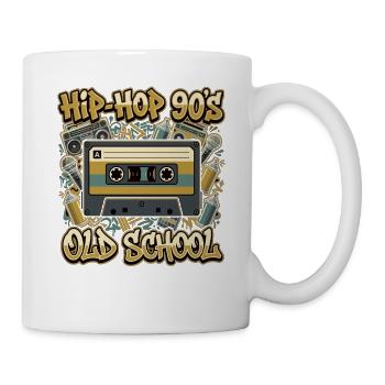 Hip-hop des années 90 Old School cassette rétro - Mug blanc - blanc - Droite