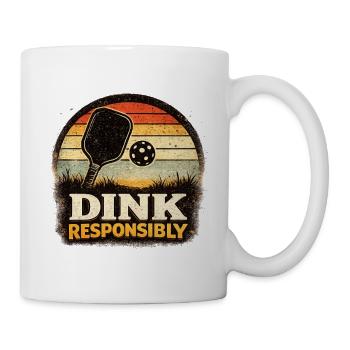 Dink Responsibly Retro Paddle Player Pickleball - Mug - white - Right