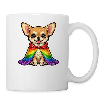Chihuahua Pride Dog Rainbow Cloak LGBTQ - Mug - white - Right