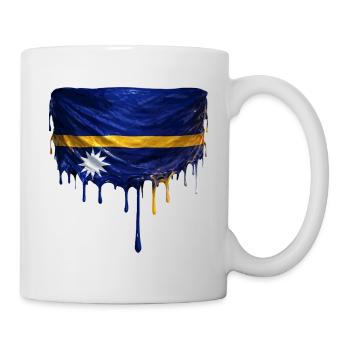 NauruFlag Tropfenkunst - Tasse - Weiß - Rechts