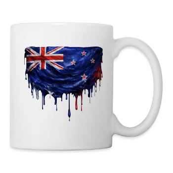 Drapeau néo-zélandais dégoulinant - Mug blanc - blanc - Droite