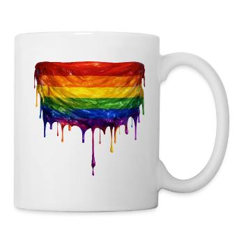 Raibow Drapeau LGBT dégoulinant - Mug blanc - blanc - Droite