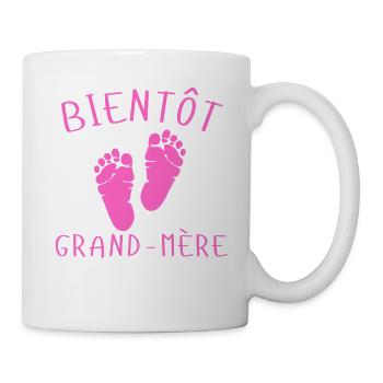 Bientôt Grand-Mère Pieds Roses - Mug blanc - blanc - Droite