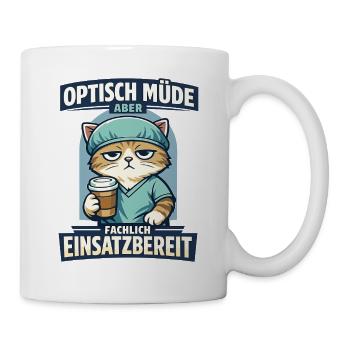 Optisch müde aber fachlich einsatzbereit Arzt - Tasse - Weiß - Rechts