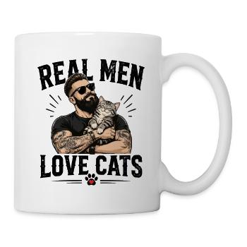 Real Männer Katzenliebe - Tasse - Weiß - Rechts