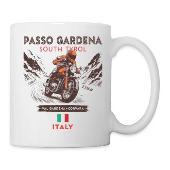 Passo Gardena Motorcycle design– Dolomites  - Mug blanc - blanc - Droite