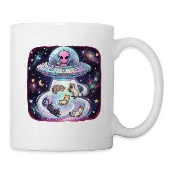 Here For The Cats Humans Are Weird Weltraum Mieze - Mug - white - Right