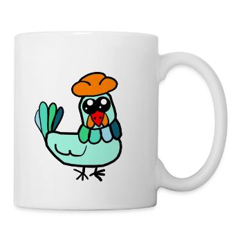 Huhn Henne Kinder Bauernhoftiere lustig - Tasse - Weiß - Rechts