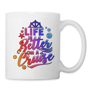 La vie de vacances en famille est meilleure lors d’une croisière en croisière - Mug blanc - blanc - Droite