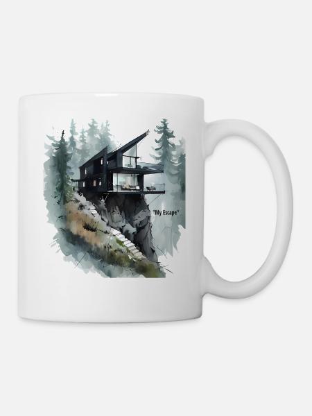 Klippen-Glashaus-Flucht - Tasse - Weiß