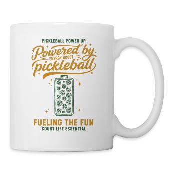 Pickleball angetrieben von Gurkenball-Witzspieler - Tasse - Weiß - Rechts