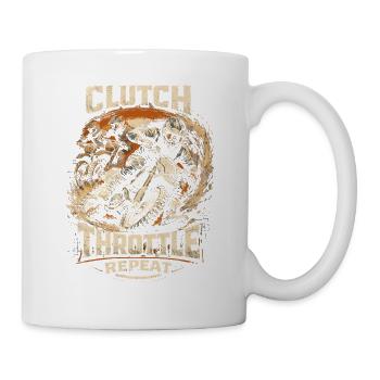 Dirtbike Dirt Bike Motocross Clutch Throttle - Mug - white - Right