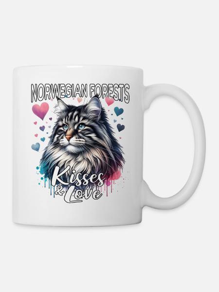 Norwegische Waldkatze Liebe - Tasse - Weiß