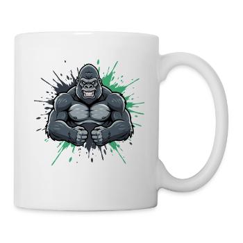 Gorilla Kraft Comic Smash - Tasse - Weiß - Rechts