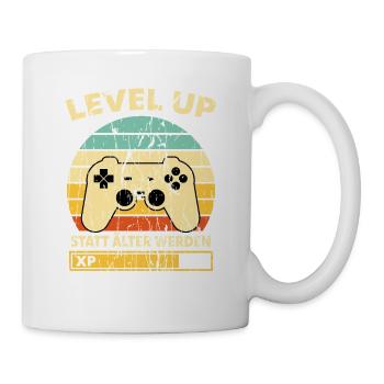 Level Up Retro Controller XP Geburtstag - Tasse - Weiß - Rechts