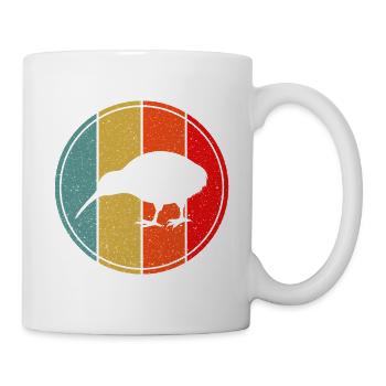 Oiseau néo-zélandard Retro Vintage Sunset Nouvelle-Zélande - Mug blanc - blanc - Droite